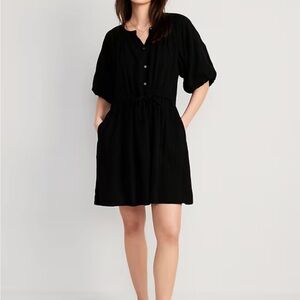 NWT Old Navy Waist Defined Puff Sleeve Mini Dress